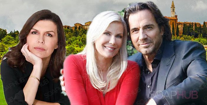 Finola Hughes, Katherine Kelly Lang, and Thorsten Kaye