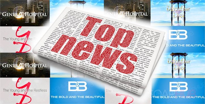 Soap Hub Weekly News Wrap graphic with all four show logos