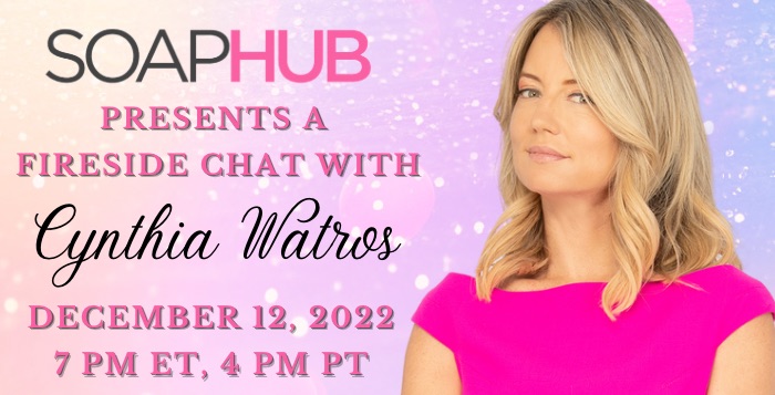 Cynthia Watros in a Soap Hub Fireside Chat