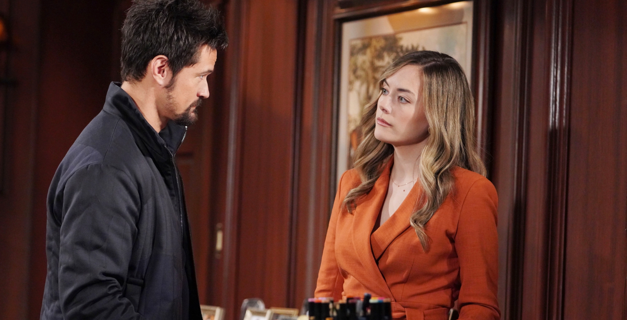 hope spencer looks disbelievingly at thomas forrester on bold and the beautiful