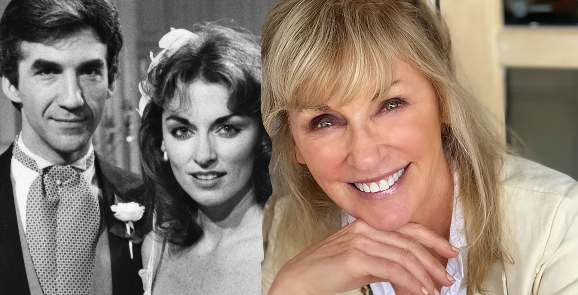 brynn thayer today alongside an image from one life to live of her marrying michael zaslow's character
