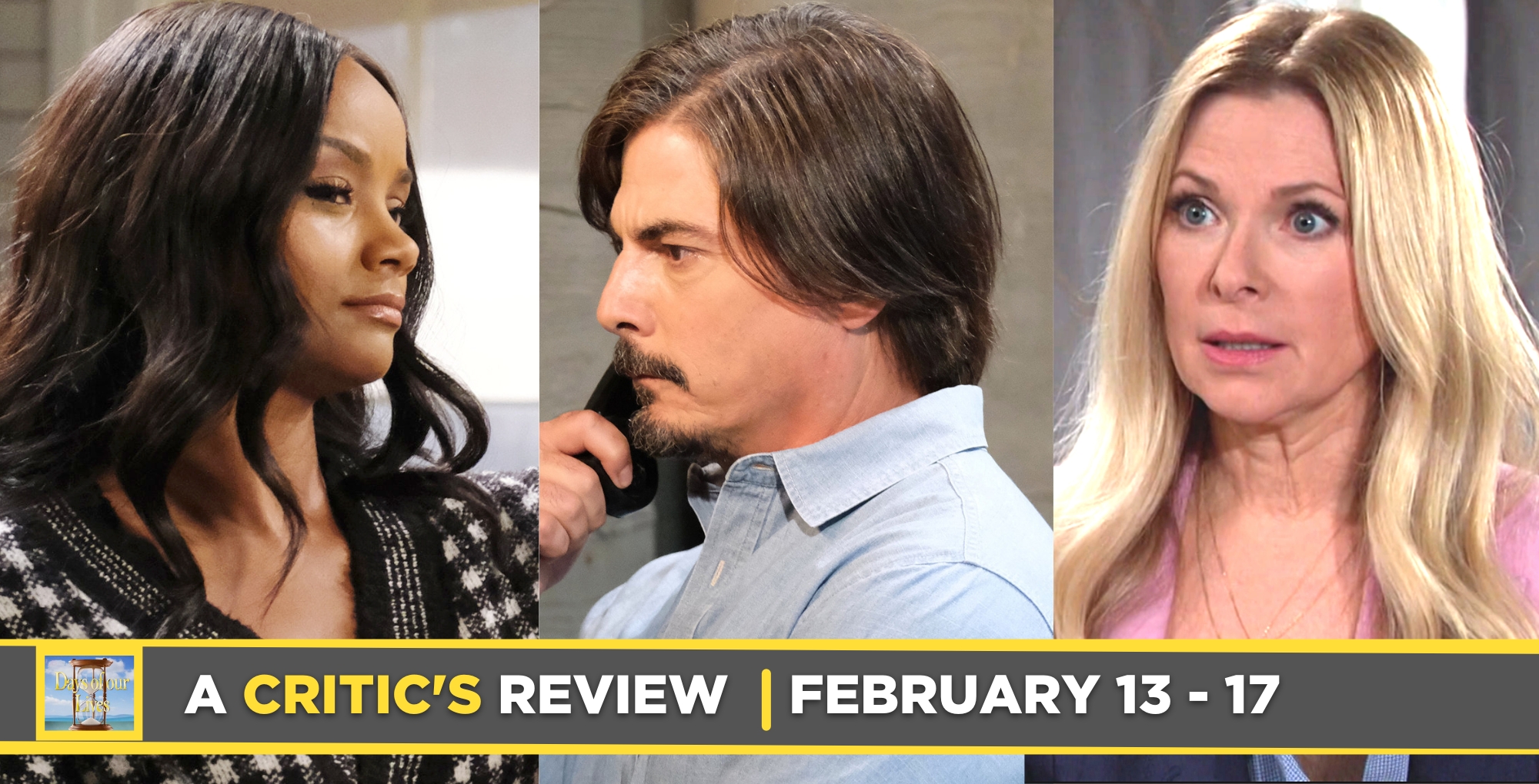 a critic's review of days of our lives row of images chanel dupree, lucas horton, jennifer rose deveraux