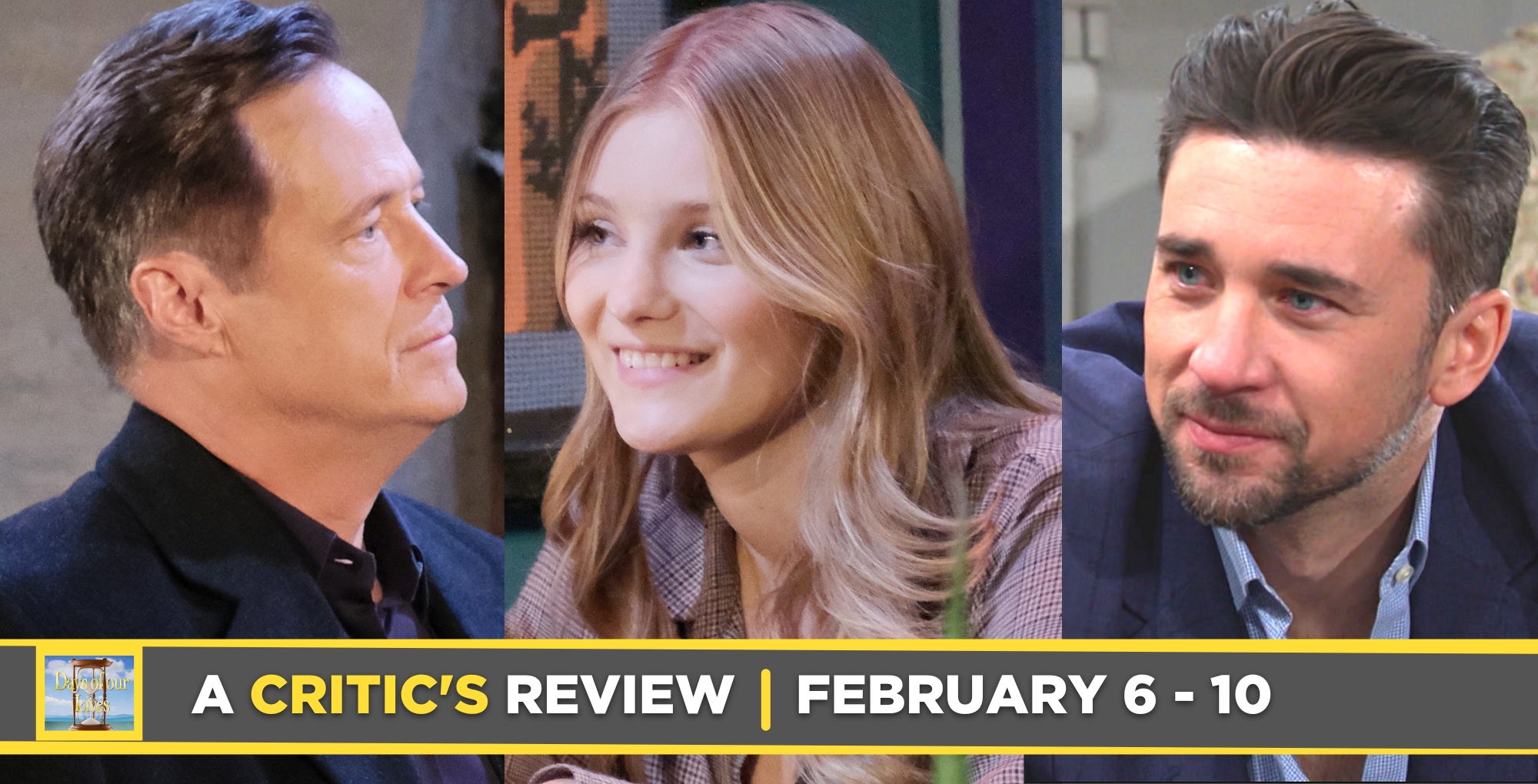 a critic's review of days of our lives row of images jack deveraux, allie horton, chad duell