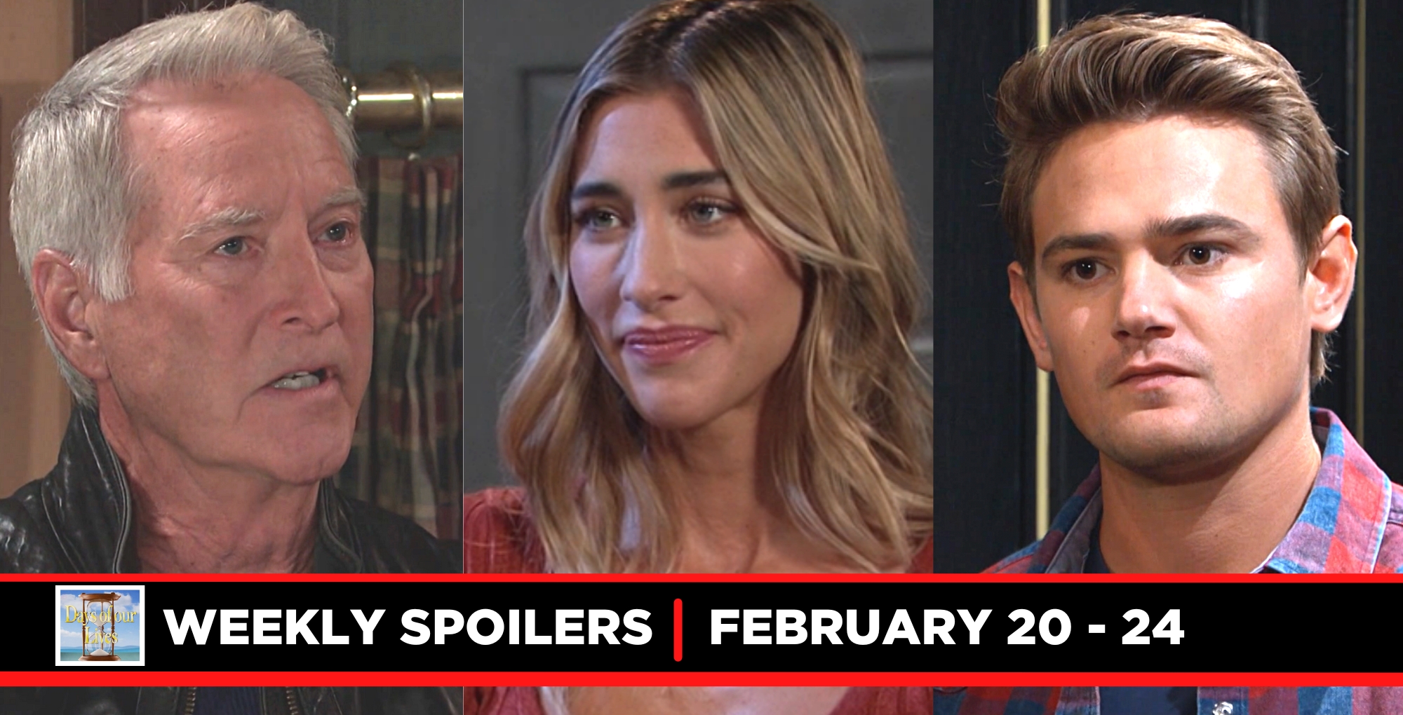 weekly days of our lives spoilers three images, john, sloan, and johnny