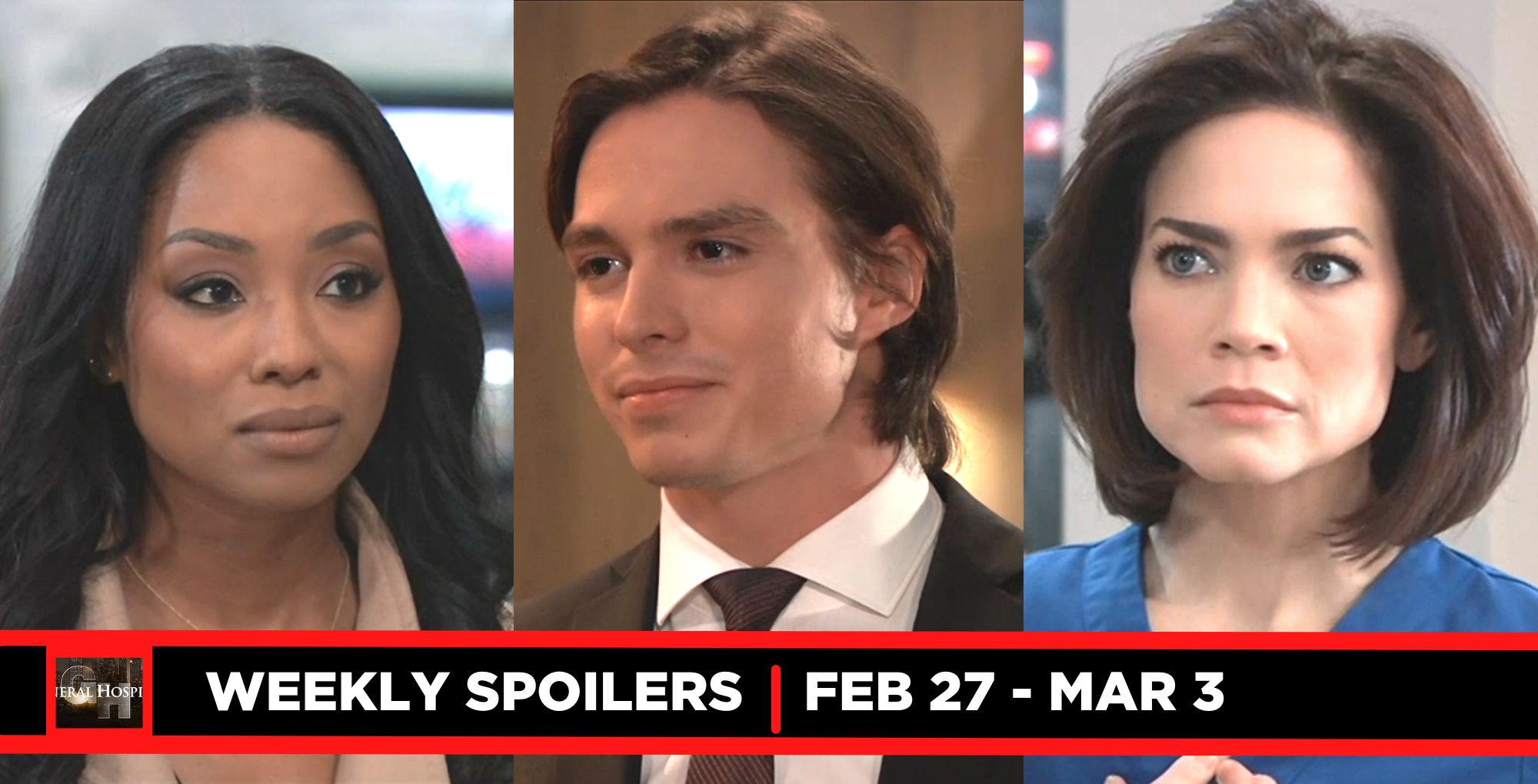 weekly general hospital spoilers for february 27 – march 3, 2022 three images jordan, spencer, elizabeth