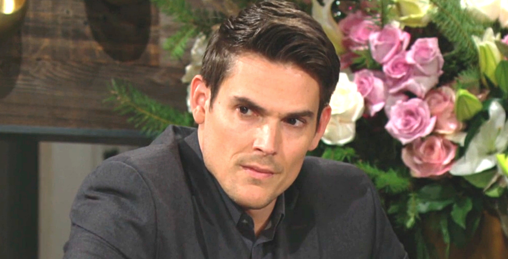 adam newman looking frustrated on the young and the restless.