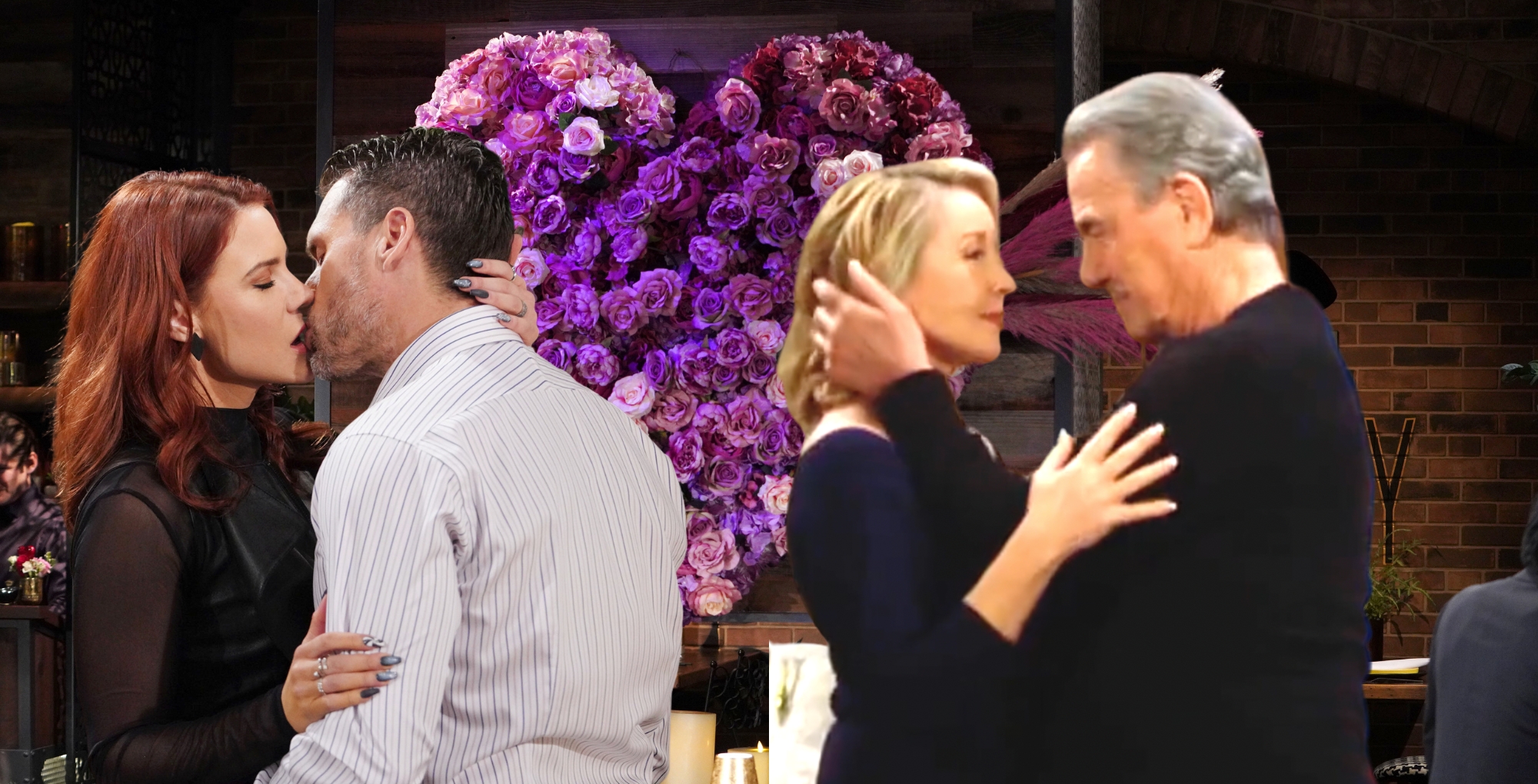young and the restless sally and nick kiss and nikki and victor