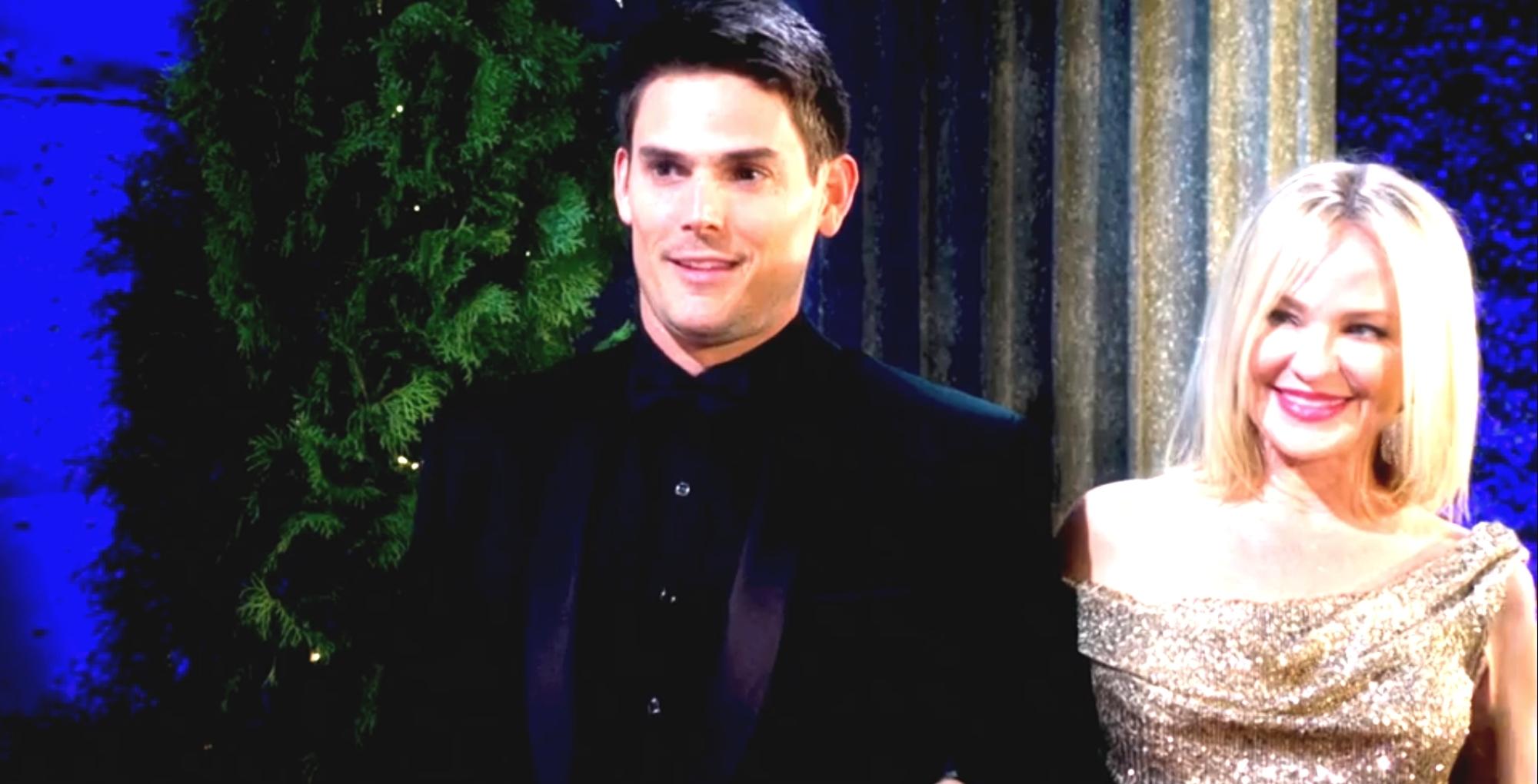 young and the restless recap for march 23, 2023, adam newman and sharon rosales arrive at the bicentennial celebration in genoa city