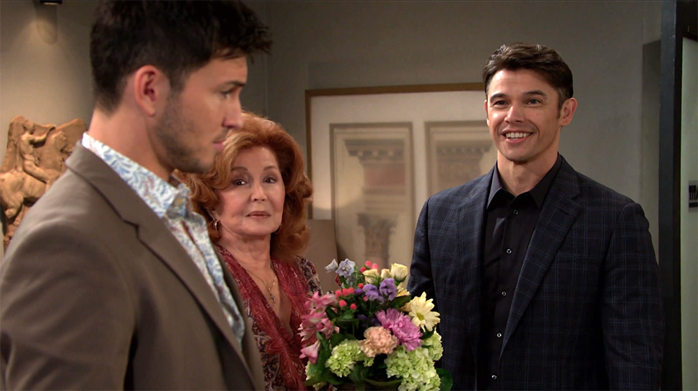 days of our lives recap for thursday, march 9, 2023, xander brought flowers for maggie as alex stewed