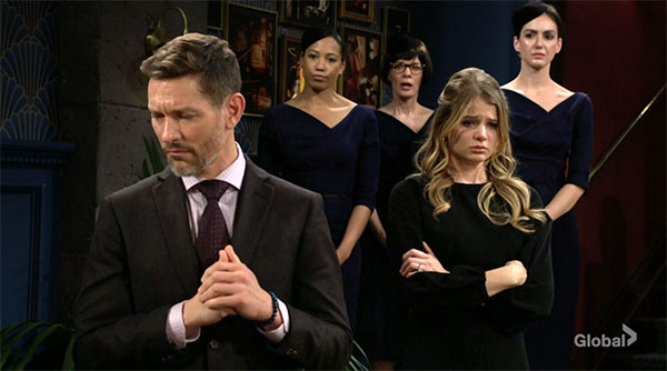 phyllis looks concerned about daniel and summer on the young and the restless recap.
