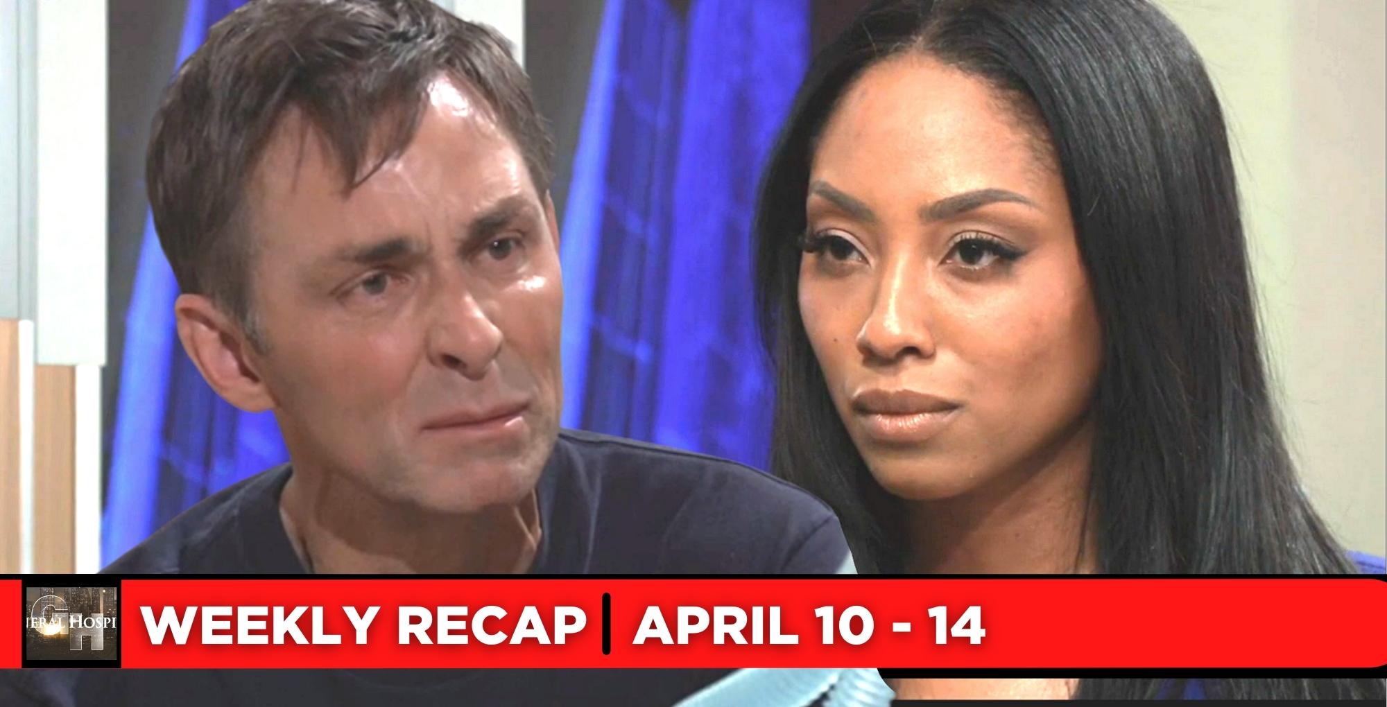 general hospital recaps for april 10 - 14, 2023, two images valentin and jordan