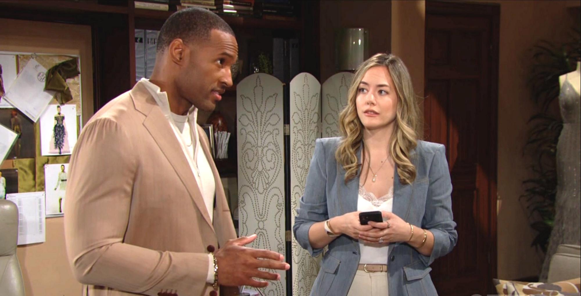 the bold and the beautiful recap for thursday, may 11, 2023, carter walton with hope starring at him from the side