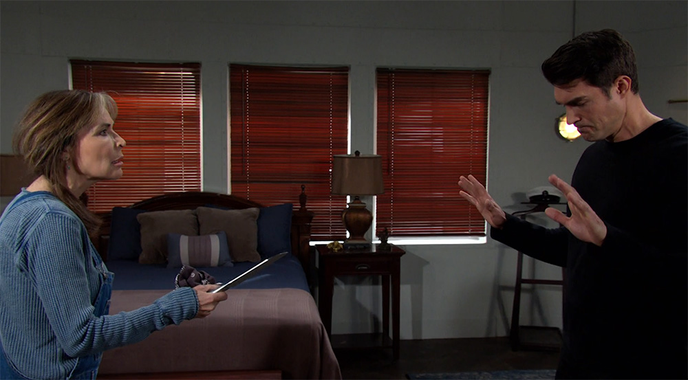 days of our lives recap for monday, may 8, 2023, has kate pulling a knife out on dimitri.