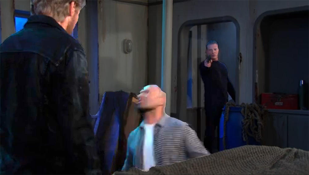 days of our lives recap for monday, may 15, 2023, harris shot the guy who was going to shoot steve.