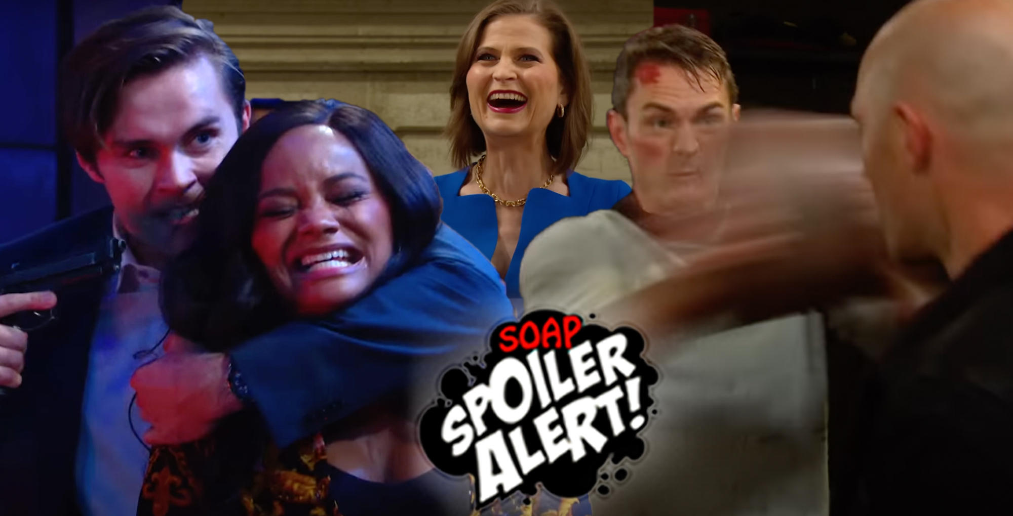days spoilers video collage of colin with a gun on chanel, megan, andrew escaping.