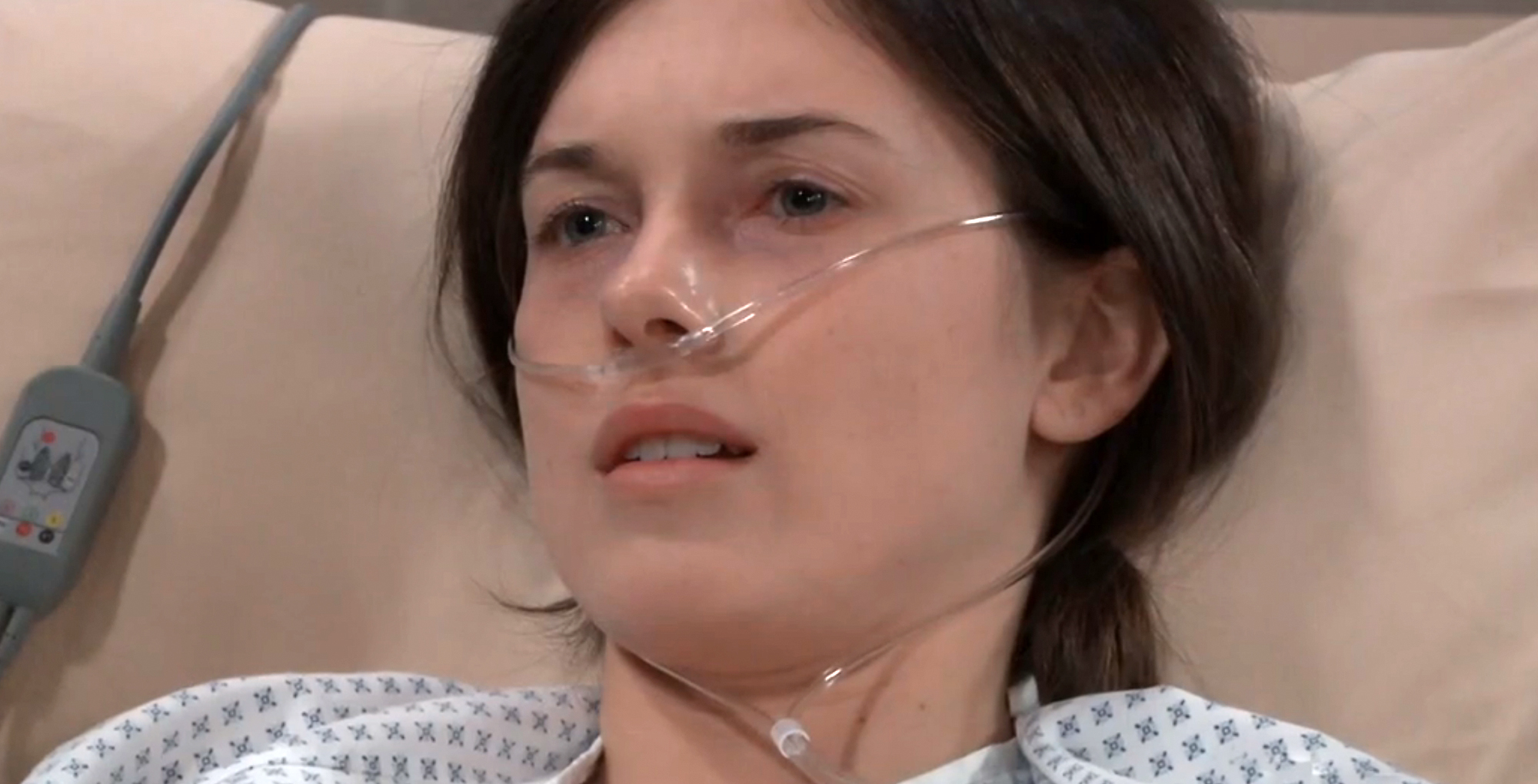 willow tait in a hospital bed at general hospital.