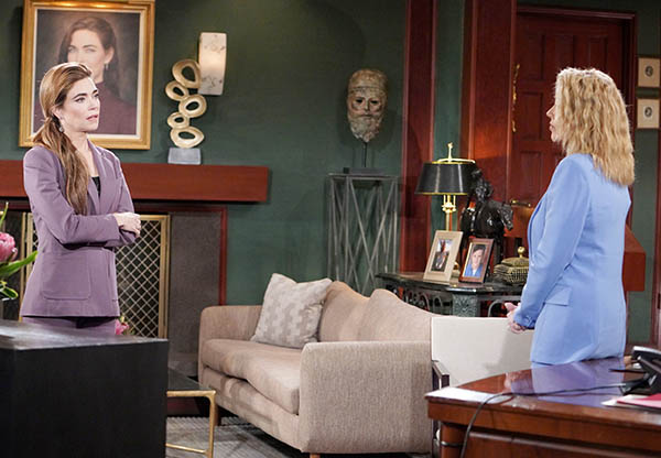 nikki wonders if victoria is pushing nick out after his arrest for protecting faith and sharon rosales on young and the restless.