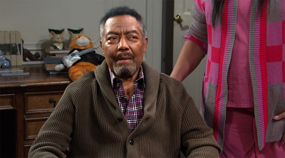 days of our lives recap for june 27, 2023, has abe carver sitting down with whitley behind him.