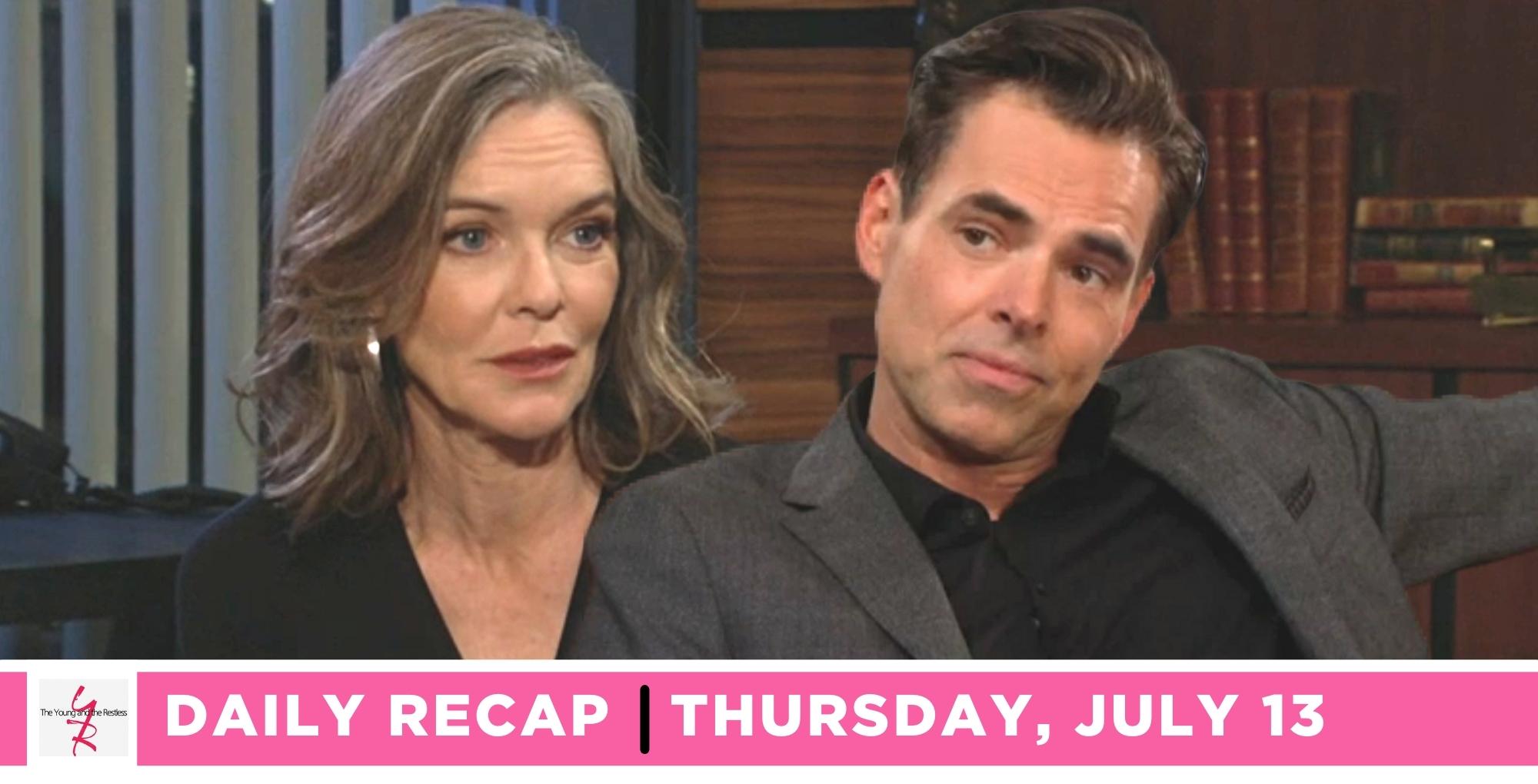 the young and the restless recap for july 13, 2023, has billy talking with diane.