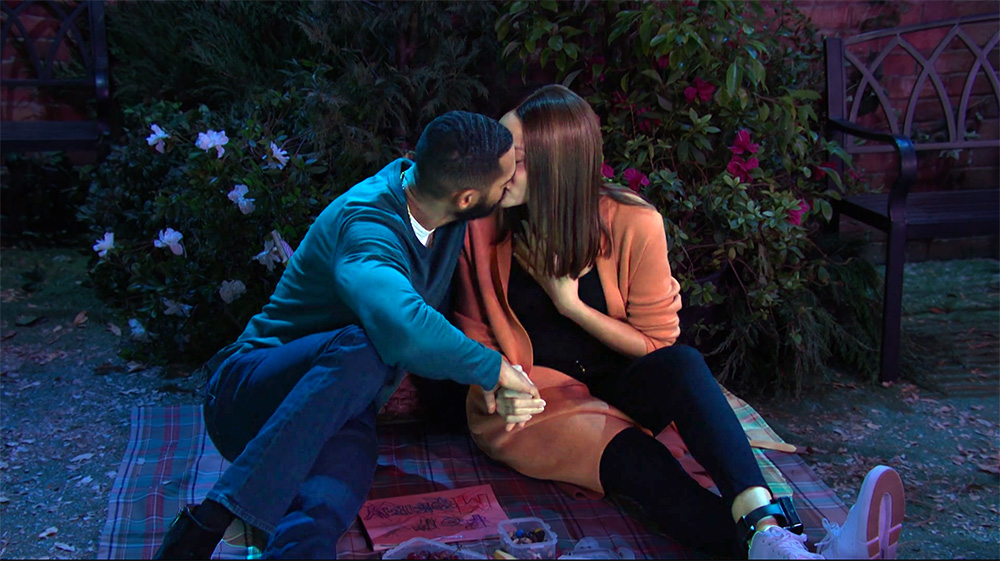 days of our lives recap for july 5, 2023, has eli and lani grant sharing a kiss on a picnic.