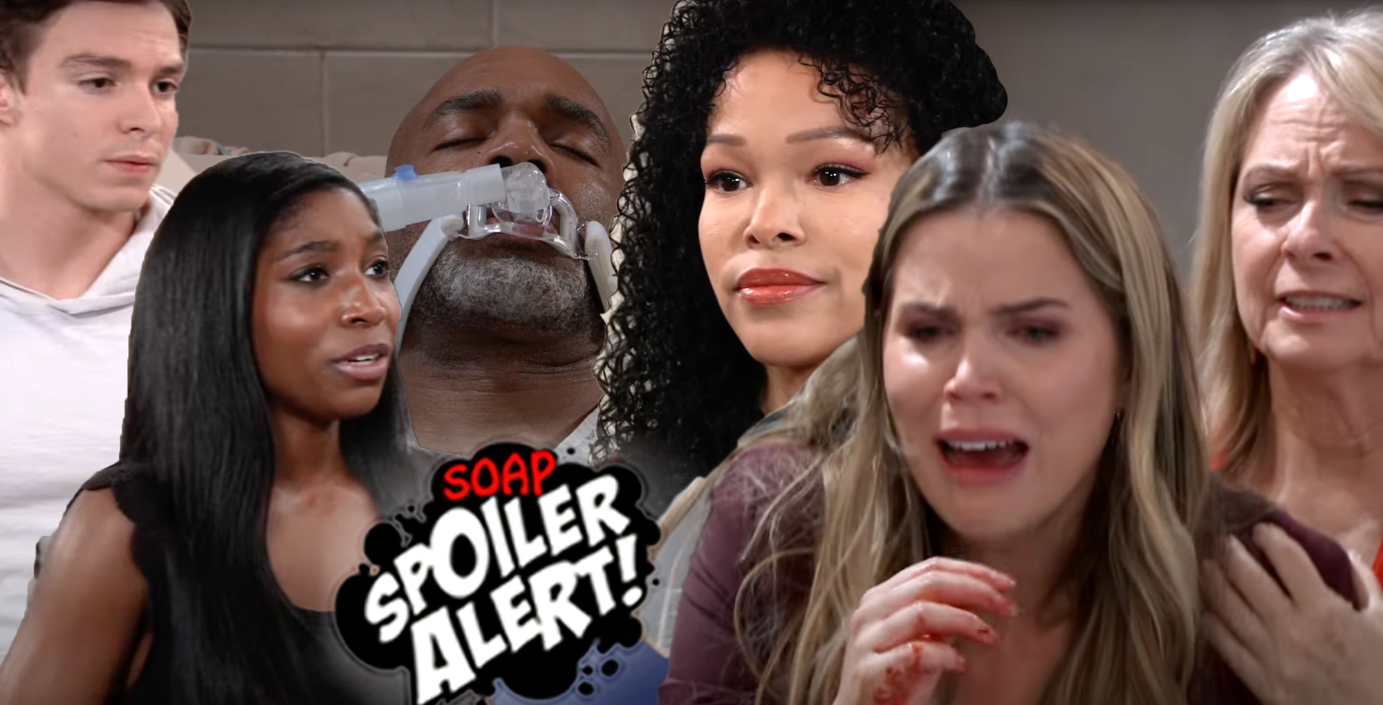 gh spoilers video promo collage has spencer, trina, curtis, portia, sasha, gladys.