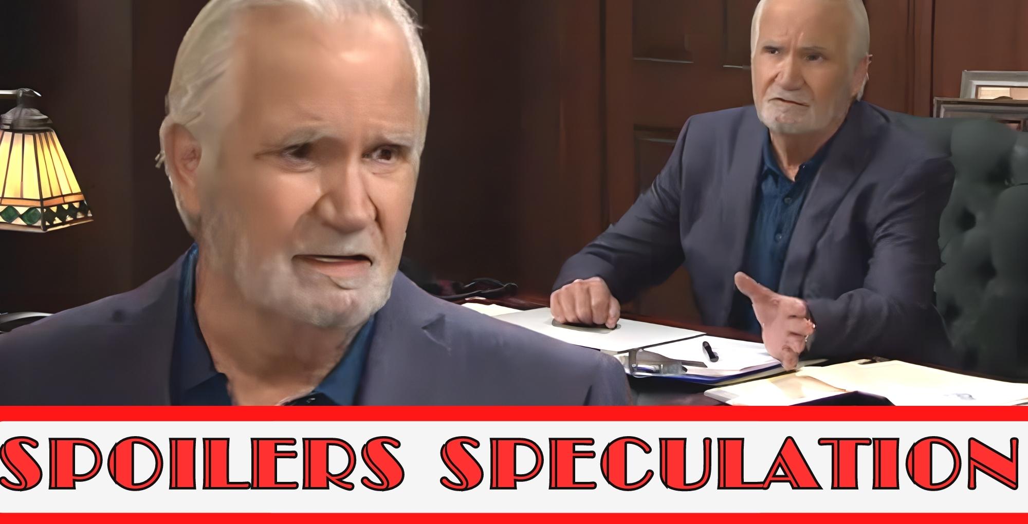 b&b spoilers speculation showing eric forrester trying to design and a regular shot of eric.