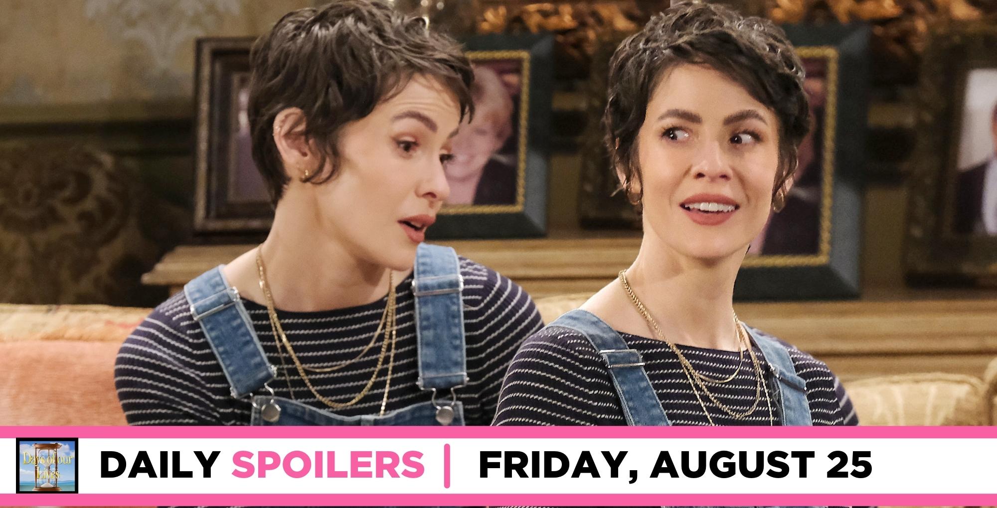 days of our lives spoilers for august 25, 2023, have sarah double image.