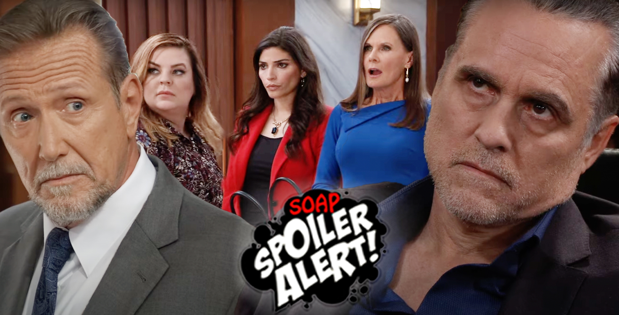 gh spoilers video preview collage of jack, maxie, brook lynn, lucy, and sonny.
