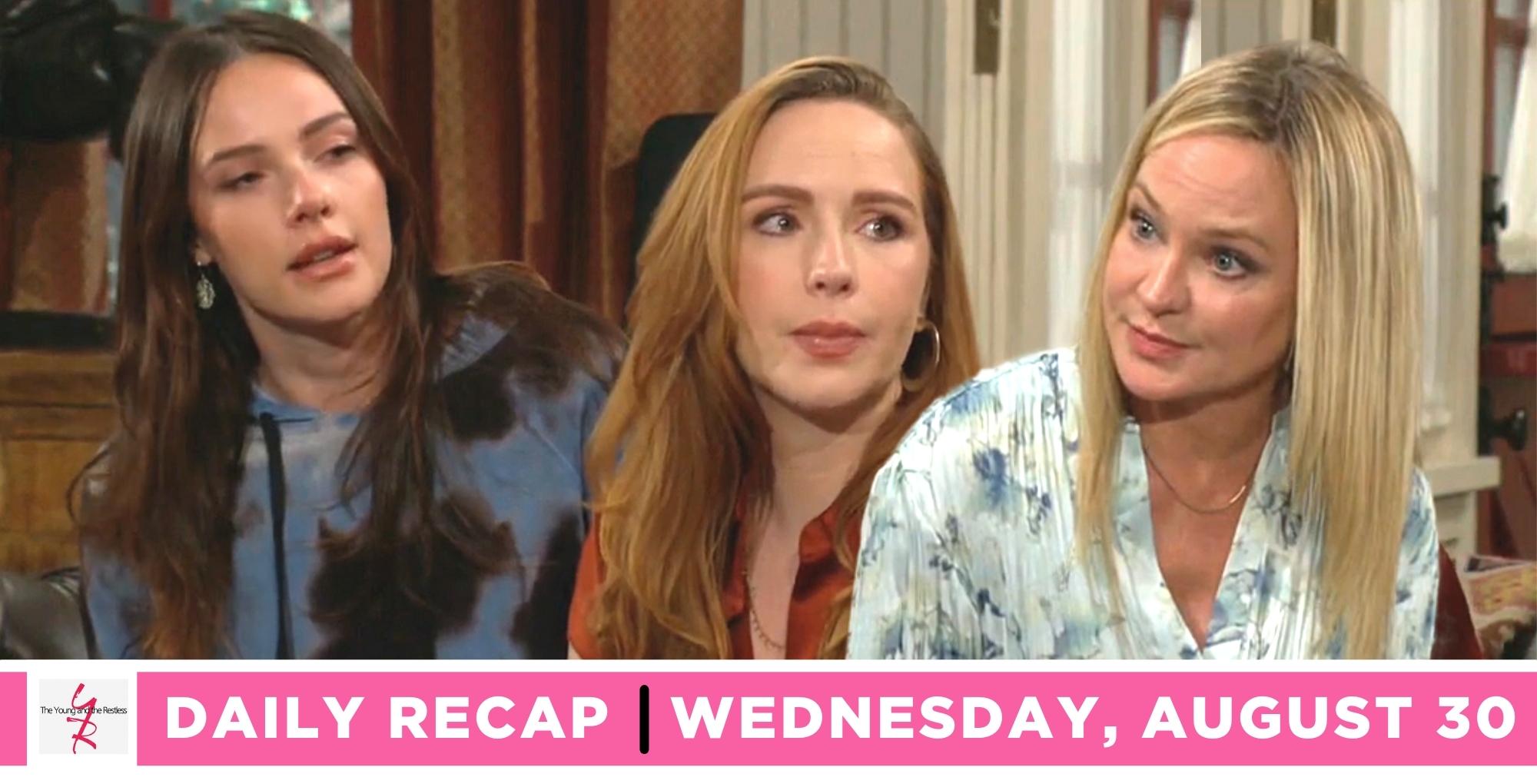 the young and the restless recap for august 30, 2023, has tessa and mariah listening to sharon.