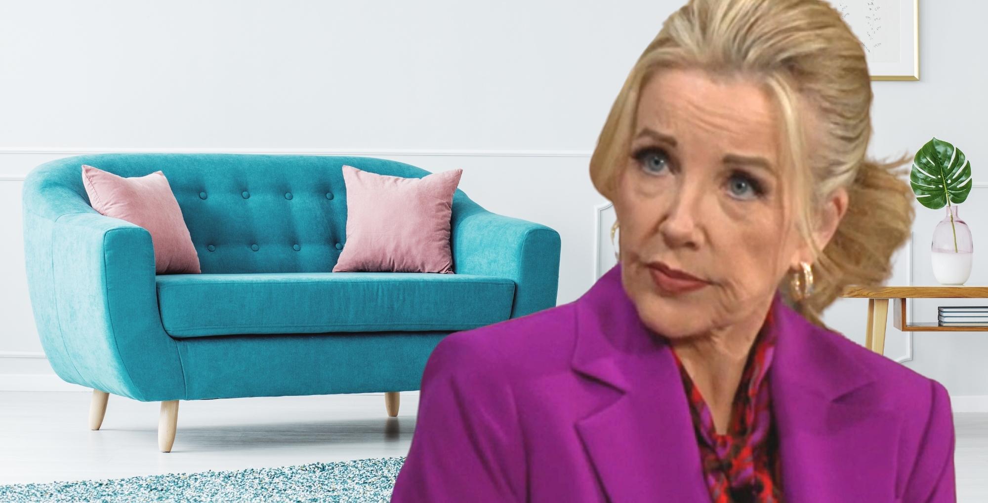 nikki newman of young and the restless on the soap hub couch.