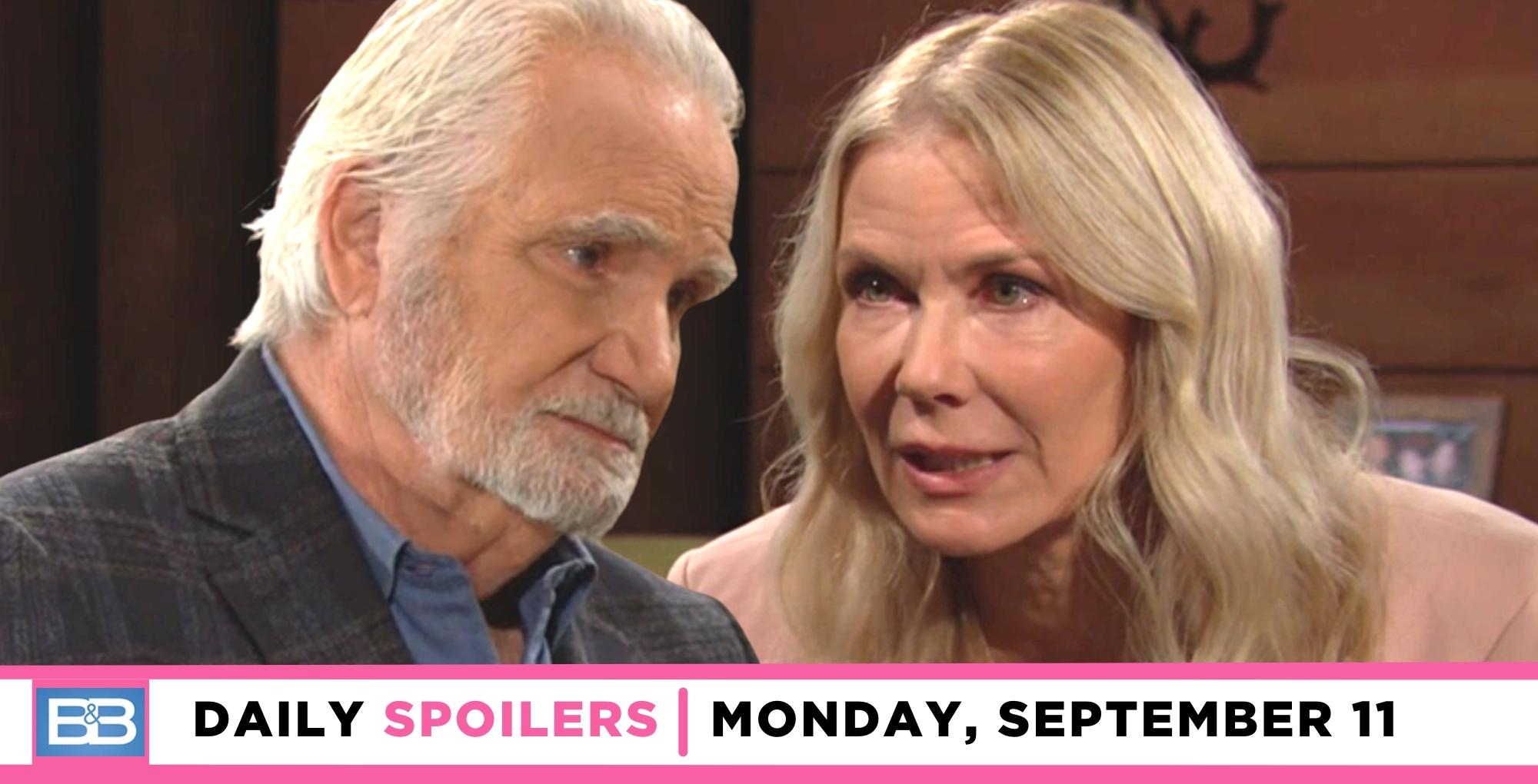 the bold and the beautiful spoilers for september 11, 2023, have eric talking with brooke.