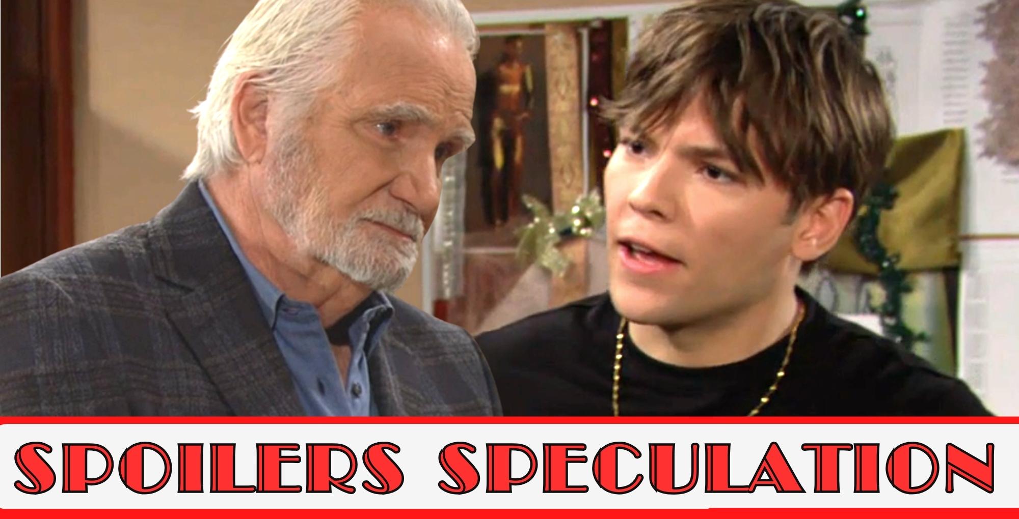 b&b spoilers speculation banner with rj and eric forrester.