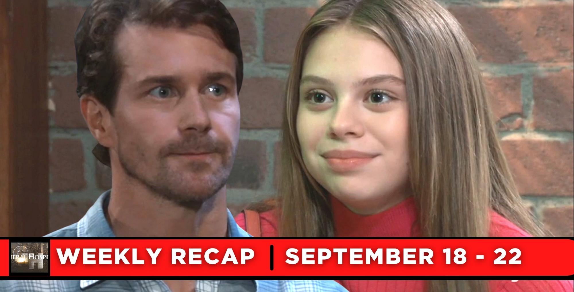 general hospital recaps for september 18 – september 22, 2023, two images, cody and charlotte.