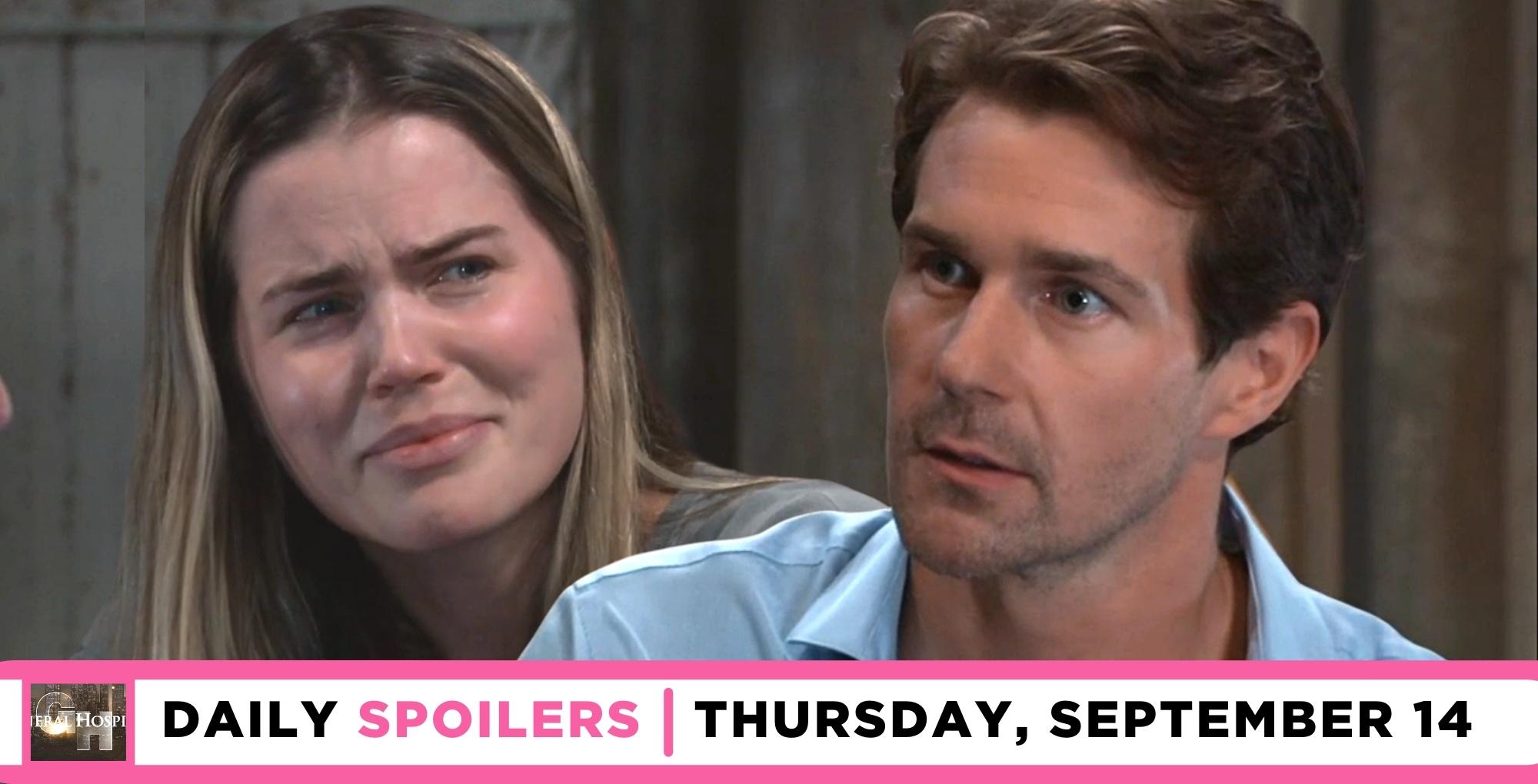 general hospital spoilers for september 14 2023 has sahsa being shocked.
