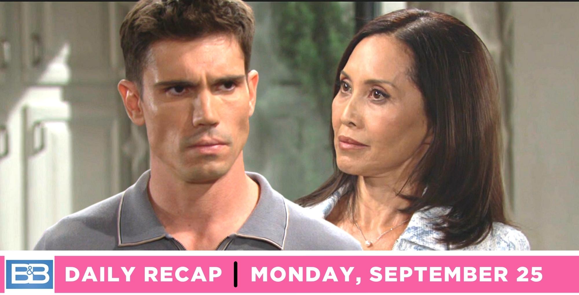 li finnegan demanded finn get rid of his birth mom on the bold and the beautiful recap for monday, september 25, 2023.