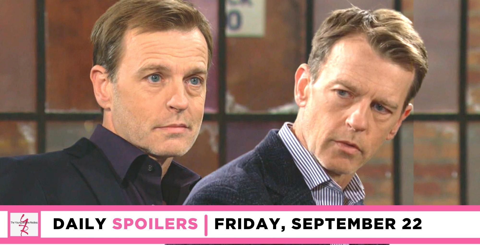 the young and the restless spoilers for september 22, 2023 has double image of tucker.