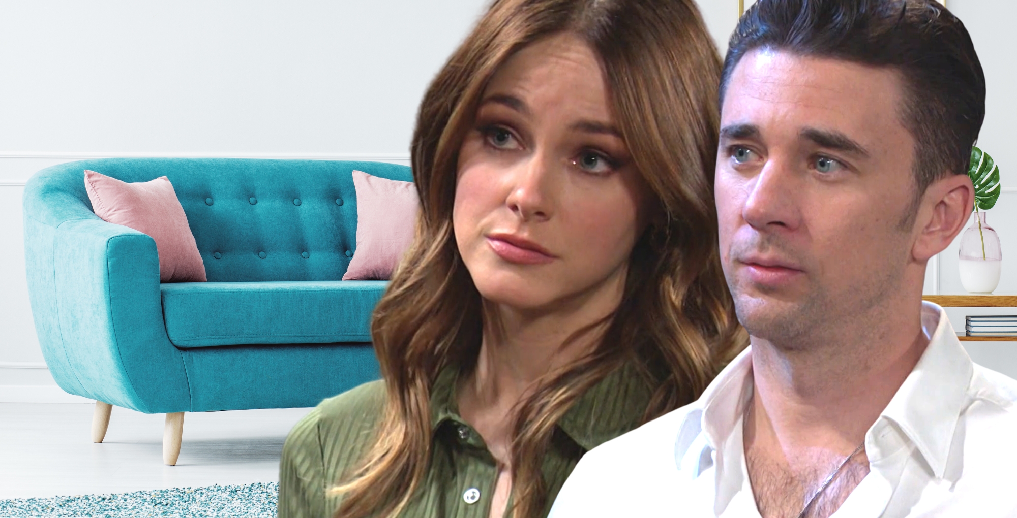 stephanie johnson and chad dimera from days of our lives on the soaphub couch.