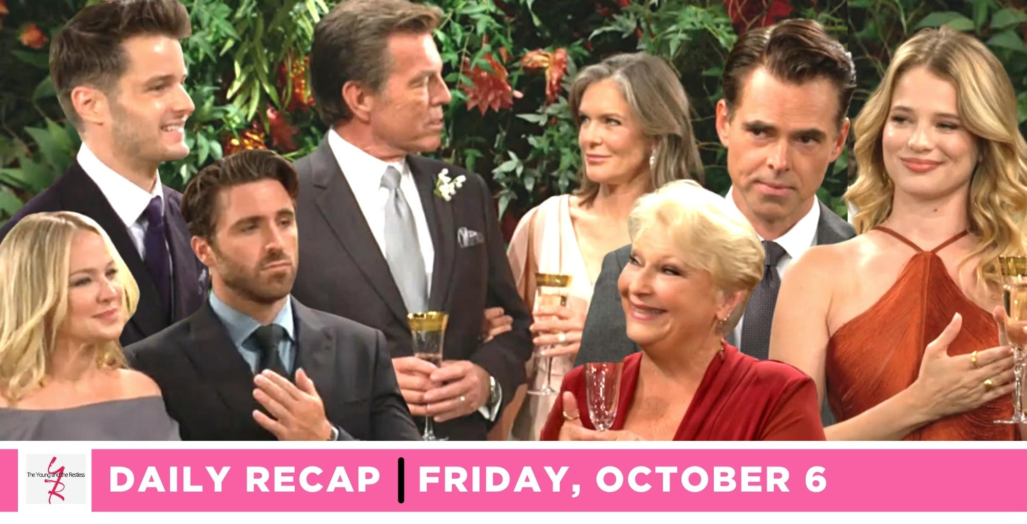 the young and the restless recap for october 6, 2023, has all of jack and diane's loved ones close.