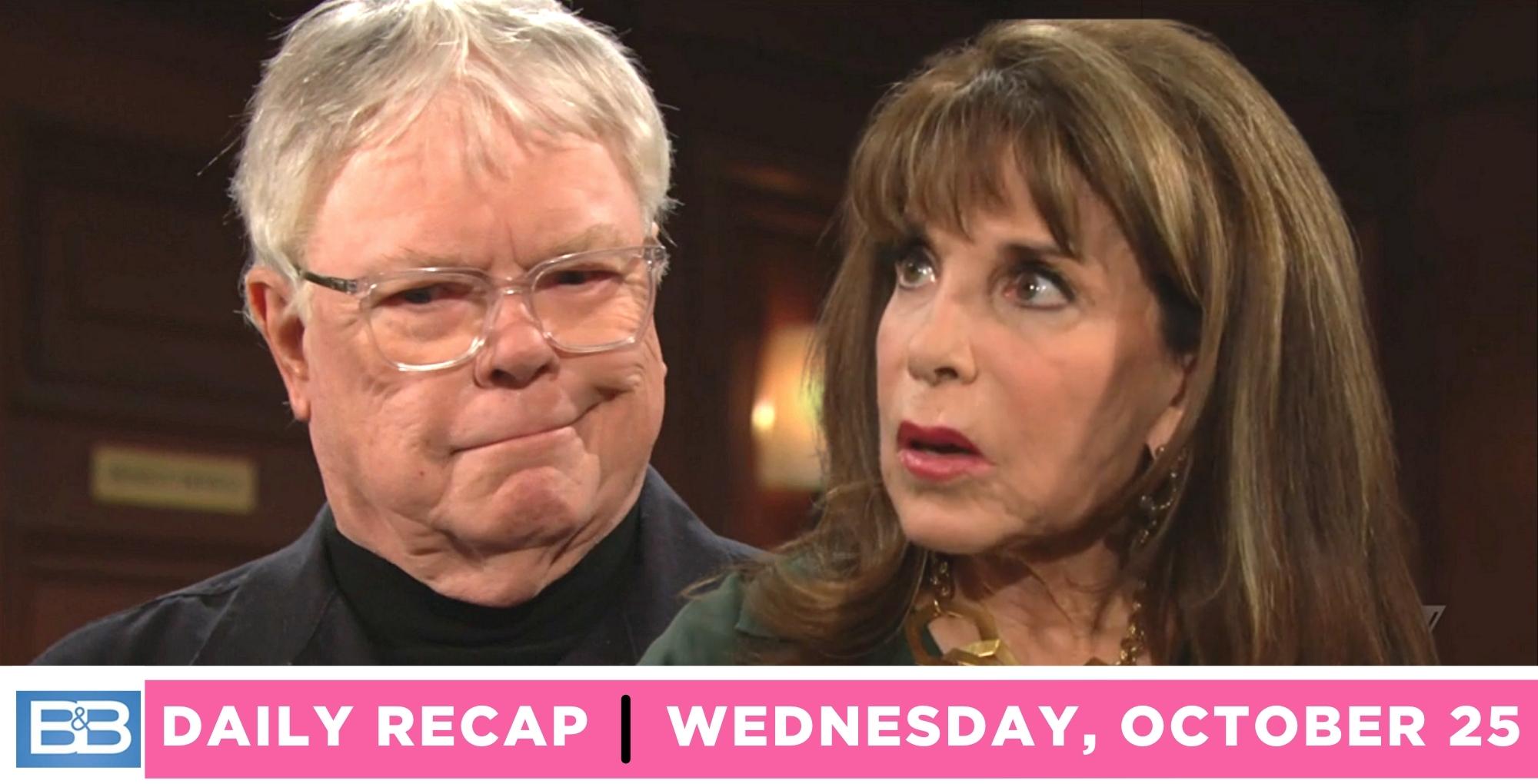 the bold and the beautiful recap for wednesday, october 25, 2023, charlie and esther.
