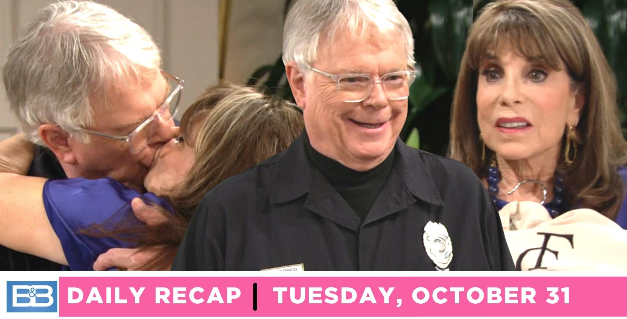 the bold and the beautiful recap for tuesday, october 31, 2023, esther and charlie kissing.