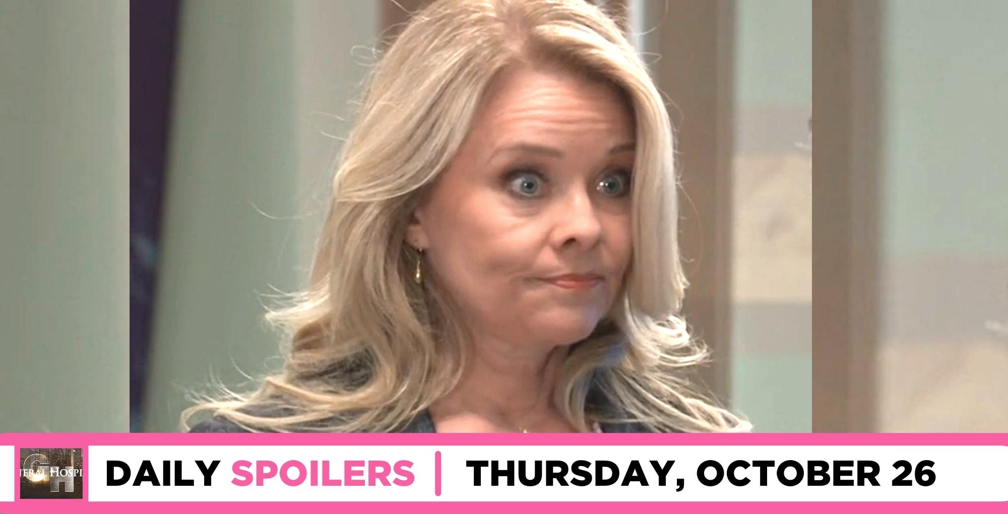 general hospital spoilers for october 26, 2023, episode 15329, has felicia at the hospital.