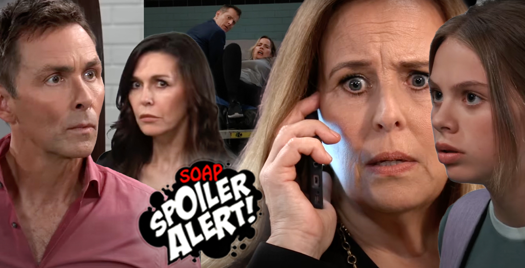 gh spoilers video preview collage of valentin, anna, laura, charlotte, sasha, dr. montague.