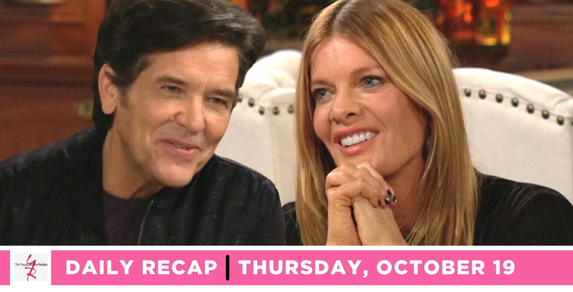 the young and the restless recap for october 19, 2023, has danny and phyllis connecting as they talk.