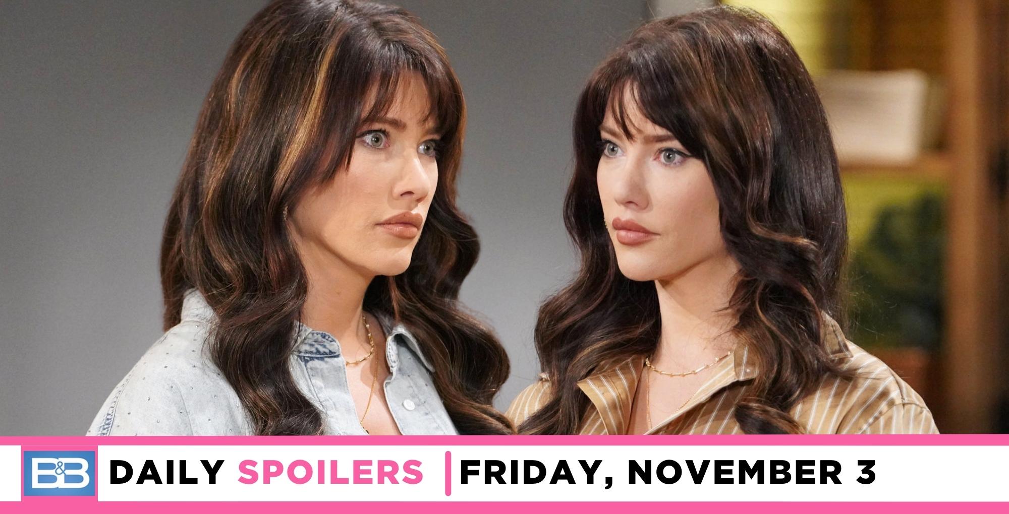 the bold and the beautiful spoilers for november 3, 2023, episode 9141, double images of steffy.