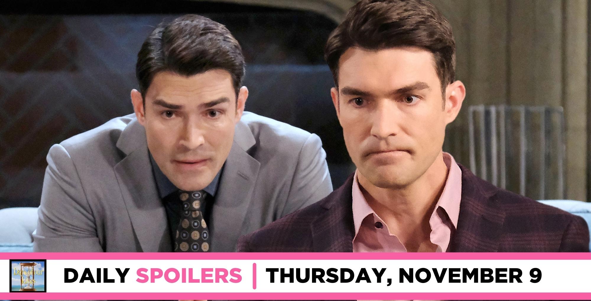 days of our lives spoilers for november 9, 2023, episode 14723, has two images of dimitri.
