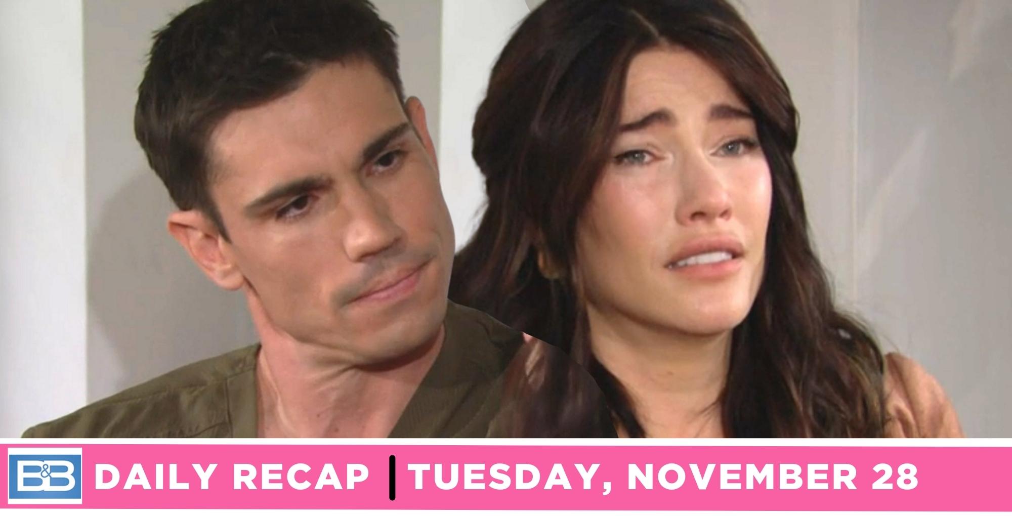 the bold and the beautiful recap for tuesday, november 28, 2023, finn and steffy.