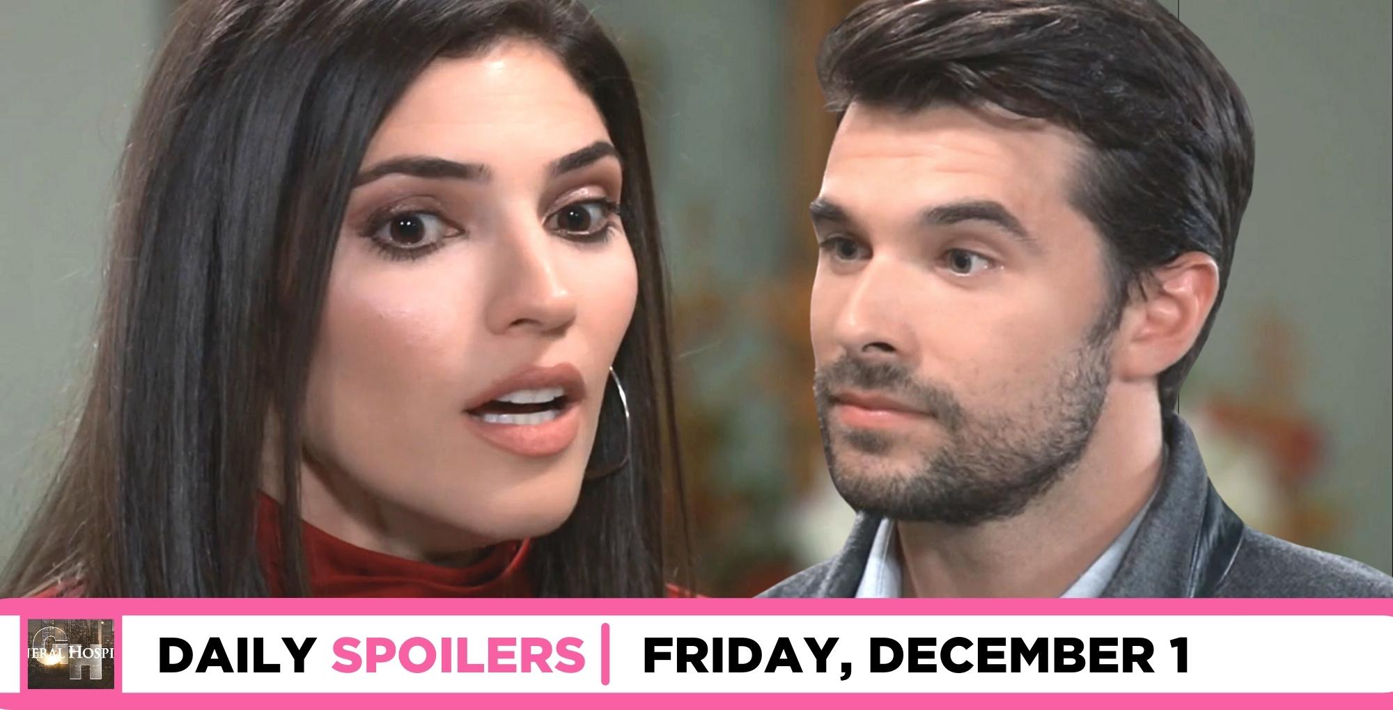 general hospital spoilers for december 1, 2023, episode 15353, has panicked brook lynn and chase.
