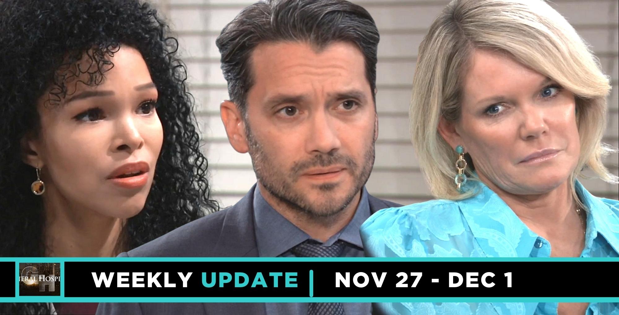 gh spoilers weekly update for november 27-december 1, 2023, portia, dante, ava.
