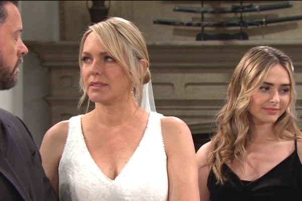 days of our lives ej, nicole marry as holly looks distracted.
