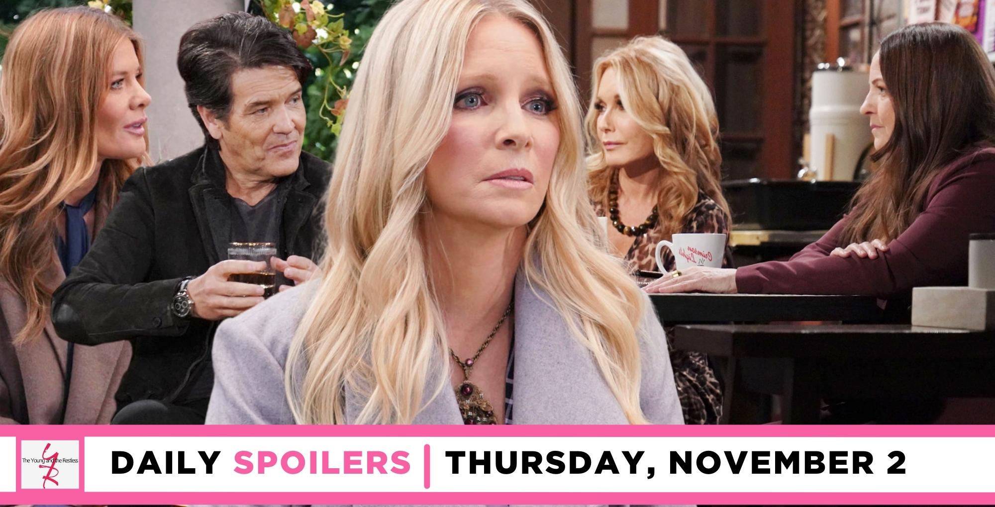 the young and the restless spoilers for november 2, 2023, 12738, has christine williams remembering her life.